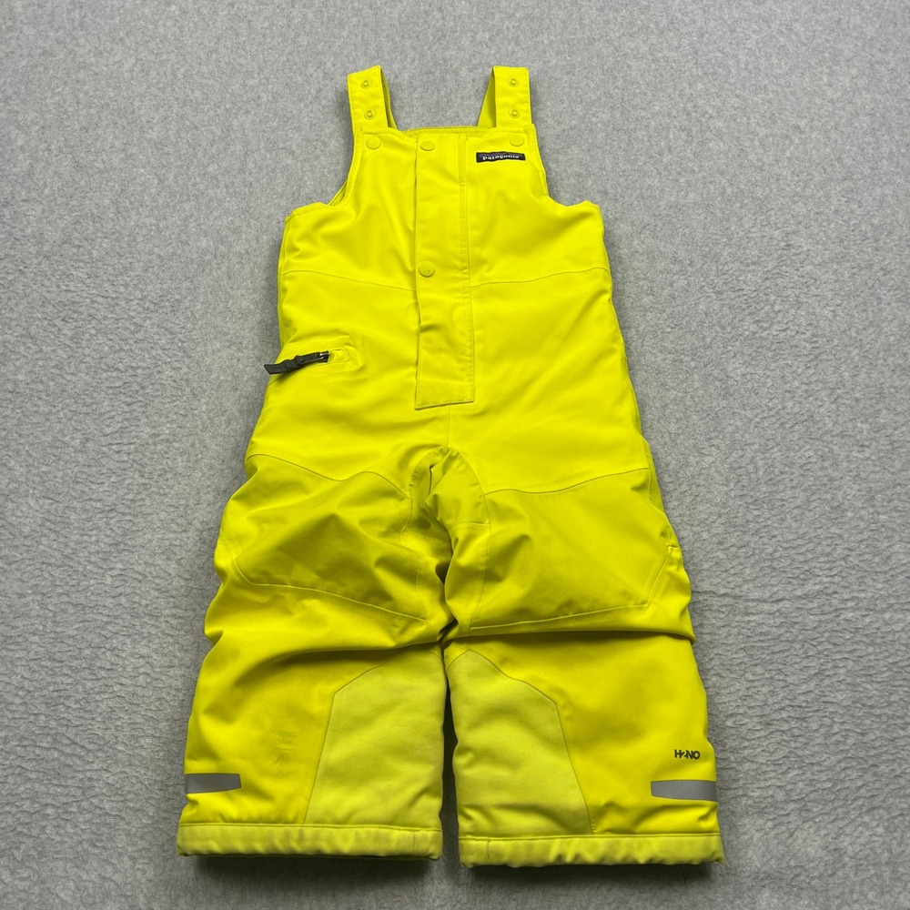 Patagonia Baby Snow Pile Bibs Kids 2T Yellow Solid Insulated H2No Waterproof